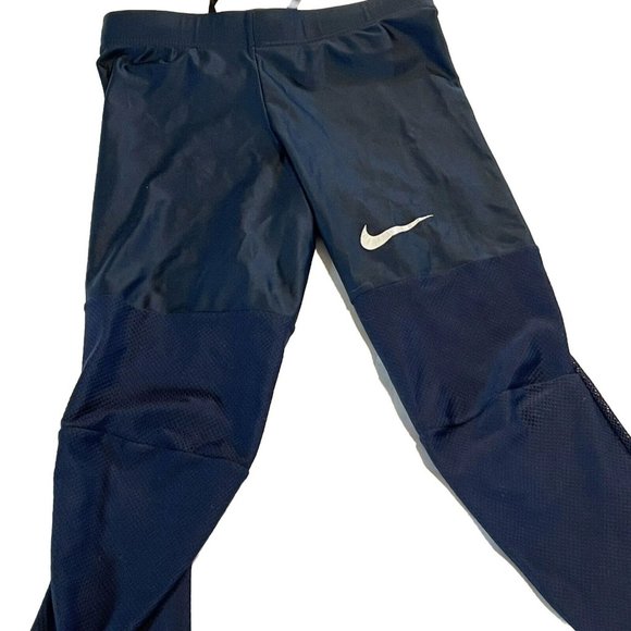 Nike Navy Blue Knee Length Mesh Back Drawstring Waist Boys Pants - Picture 2 of 10